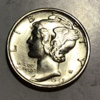Key 1945-S Mercury Silver Dime, Gem BU FB. Outstanding! C109