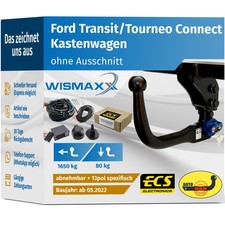 ANHÄNGERKUPPLUNG v. abnehmbar für Ford Transit/Tourneo Connect ab 22 +E-Satz ECS