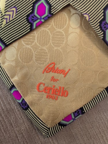 BRIONI For Ceriello 1903 silk neck tie ‐ RARE Wonderful Design Excellent Italy - Picture 4 of 5