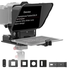 Desview P8 Universal Teleprompter for Smartphone Teleprompter, Black