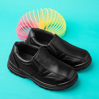 Trux Boys Shoe Black Slip On School Shoe Eric SIZE UK