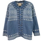Dale of Norway Blue Wool Fair Isle Nordic Clasp Cardigan Women’s XS Preowned