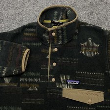 Patagonia Synchilla Snap-T Fleece Pullover Mens XS Green Aztec Pattern 25450