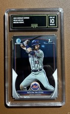 Topps Bowman Draft Chrome Nolan McLean Rookie 1st Bowman #BDC-96 GMA 10 Mets