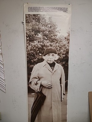 Albert Einstein Quote 27x76 Door Size Poster Vintage German Photo POSTER (1981)