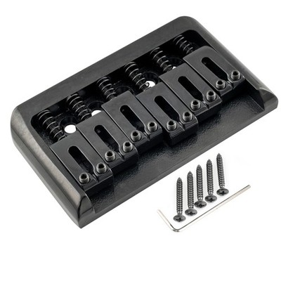 Musiclily Pro Black 52.5mm Modern Saddle Hardtail Fixed Bridge For Strat Guitar