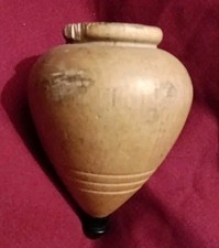 VINTAGE SPINNING TOP BROWN WOOD RETRO