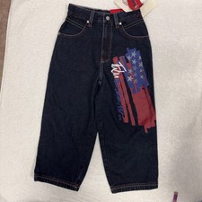 Vintage Fubu Jeans Boys 6 Kids Denim Y2k Hip Hop Streetwear American Flag NWT