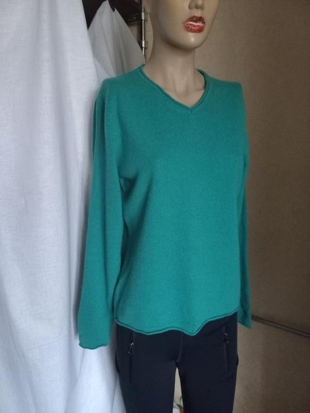 Women Emilio Parker Sweater Turquoise Cashmere 40