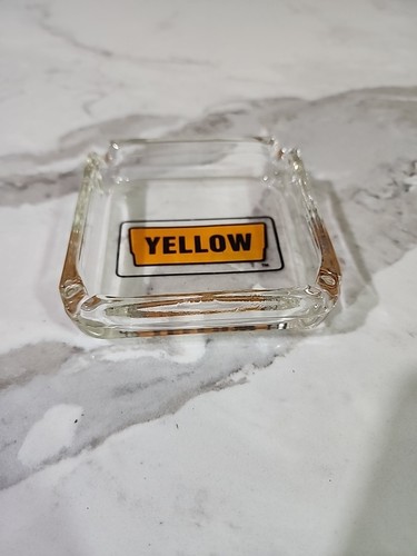 Vintage Advertising YELLOW Freight System TRUCKING Clear Ashtray - Picture 2 of 5