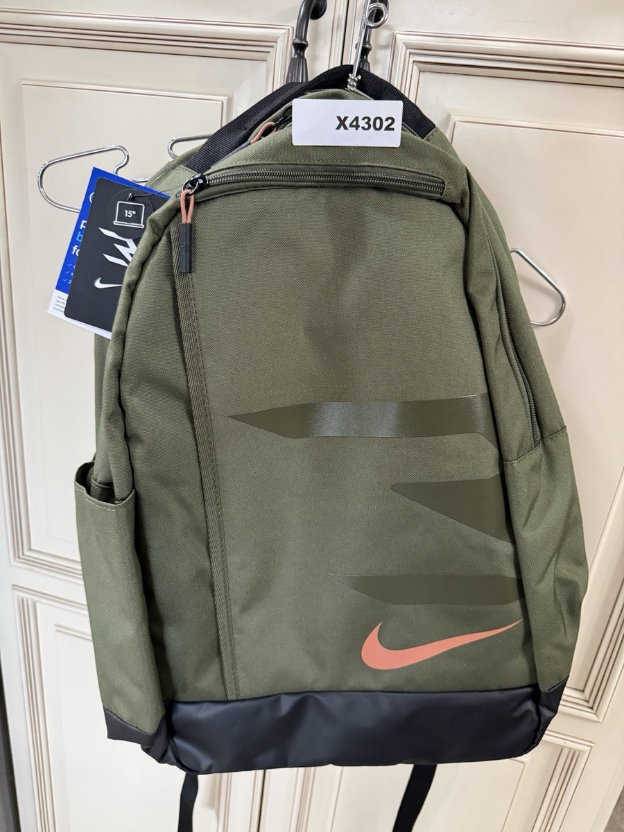 Nike 3Brand Ran Blitz Youth Adult Backpack, Olive Green, with Laptop pocket, NEW Nike 3Brand Ran Blitz Youth Adult Backpack, Olive Green, with Laptop pocket, NEW