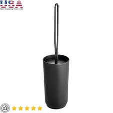 Toilet Brush Holder Set Matte Black Bathroom Cleaning Tool Rust Resistant New