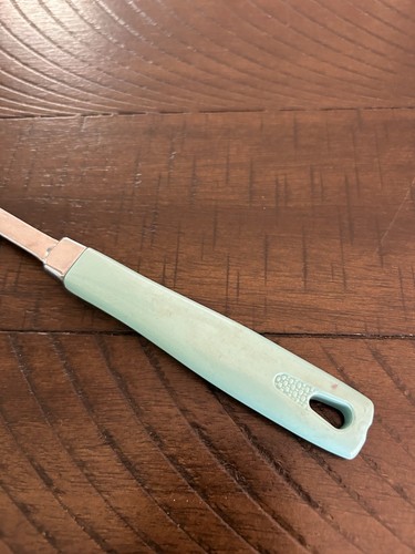 Tenedor para servir tallado de carne curvado vintage Ekco 11 3/4" mango azul turquesa - Imagen 6 de 7