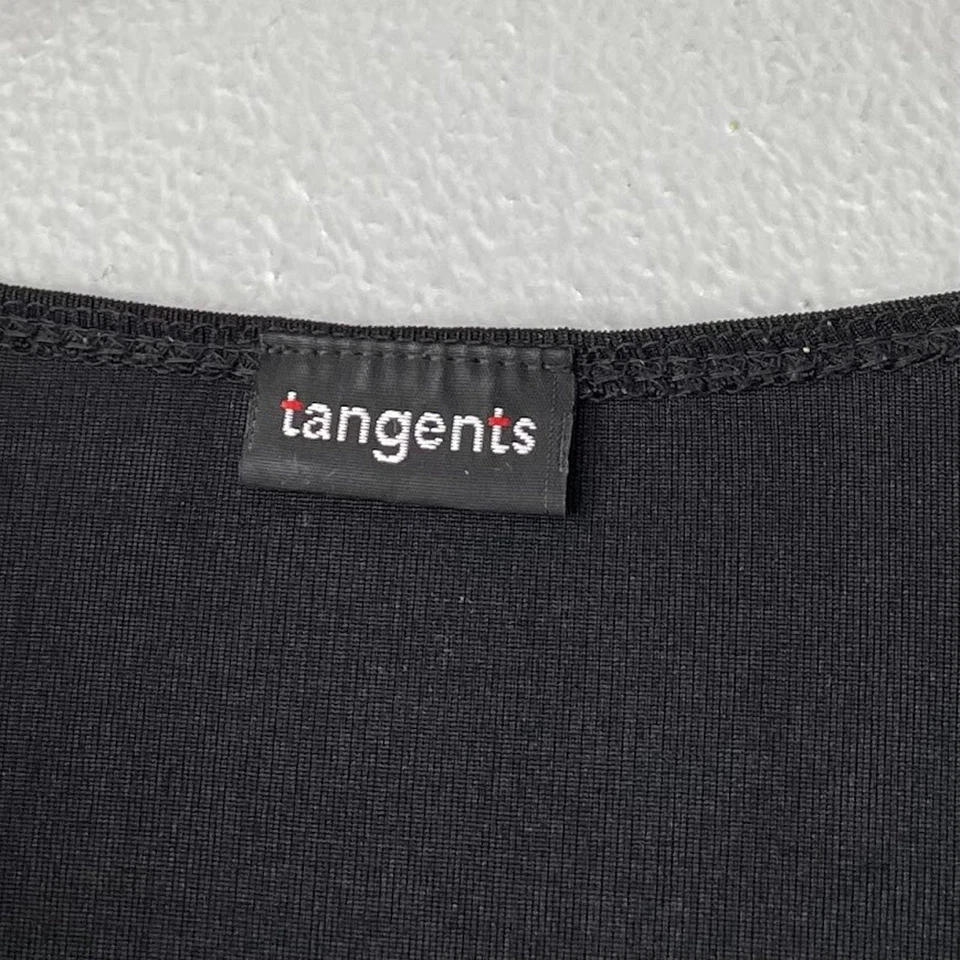 Tangents Y2K Size Small Black Cowl Neck Stretch Knit Top Gothic Dark Romantic - Image 3 of 4