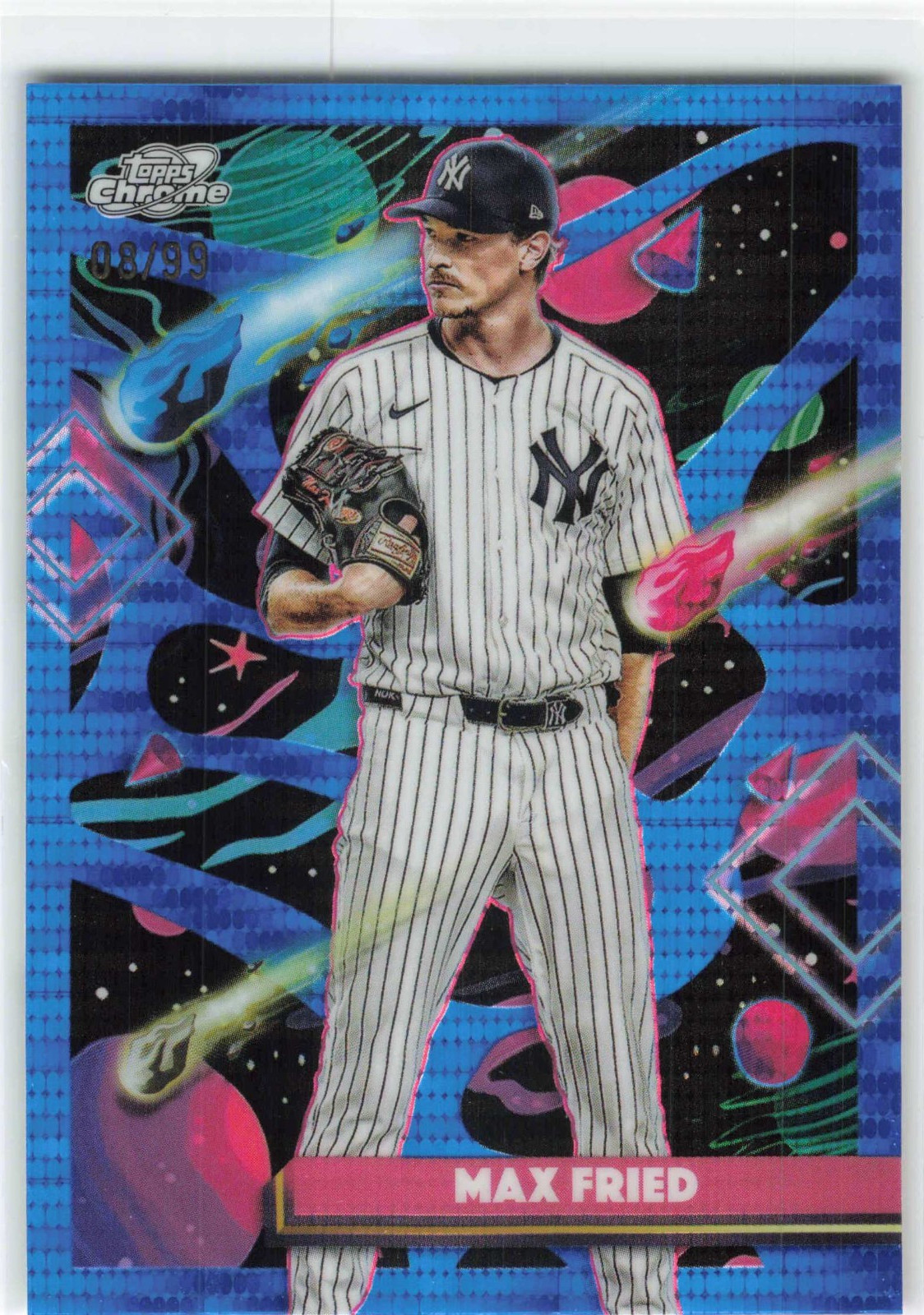2025 Topps Cosmic Chrome Max Fried #42 BLUE MOON /99 - New York Yankees