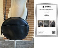 Vintage COACH Black Canteen Round Leather Crossbody Made In USA