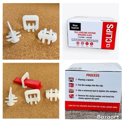 *FREE SHIPPING** 1000 Pieces,1/16'' Tile Leveling System, Spacer clips