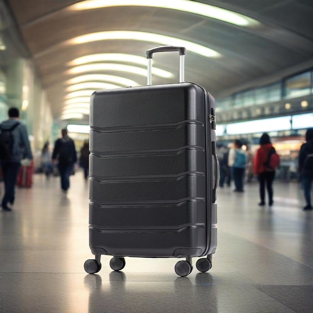, Expandable Rolling Luggage With Tsa Lock , Black