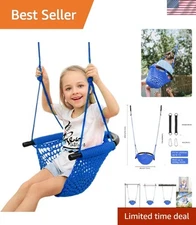 Versatile Blue Swing Seat for Kids - Safe Play with Protective Features Included