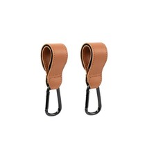 2 Pcs Baby Stroller Hooks, Universal Leather Stroller Clips for Diaper Bag, H...