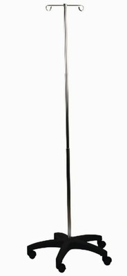 Medline MDS129CS Aluminum Foldable Five Leg IV Pole New Open Box Holds 2 Pumps
