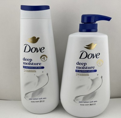 Dove Deep Moisture BODY WASH, All Day Lotion-Soft Skin, 23 oz & 30.6 oz w/Pump