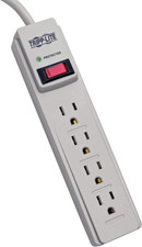 4 Outlet Surge Protector Power Strip, 4Ft Cord, 1,000 Insurance TLP404