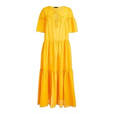 J Crew Original Beachwear Tiered Cotton Voile Beach Dress Sunflower Women’s XS