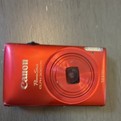 Canon PowerShot ELPH 300 HS 12.1MP Compact Red 5x Zoom Built-in Flash USB 