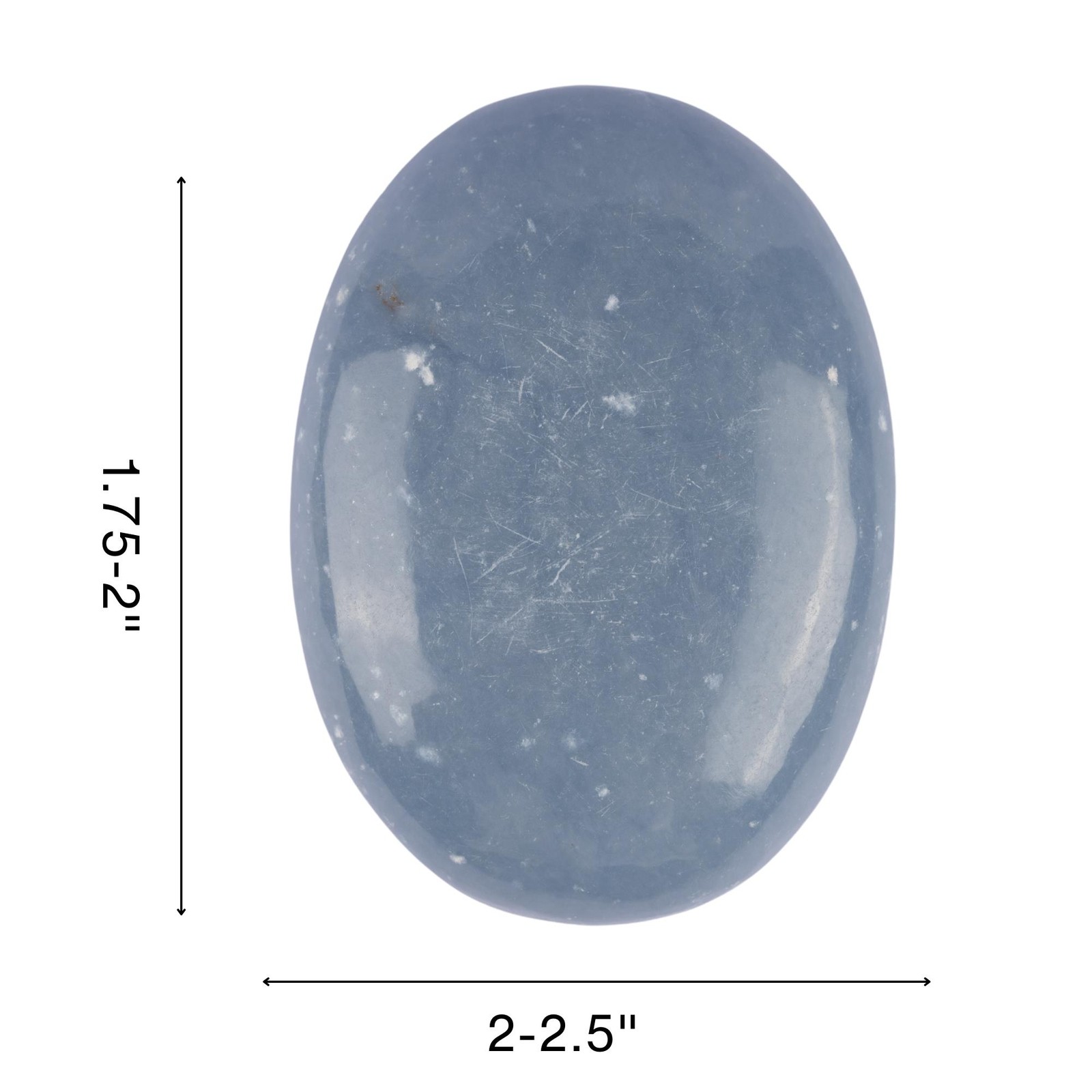 Angelite Crystal Palm Stone for Anxiety Relief, Polished Stone, Spiritual Gift