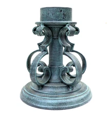 3" Pier Base Mount Adapter w/Scrolls for Outdoor Post Light Cast Aluminum