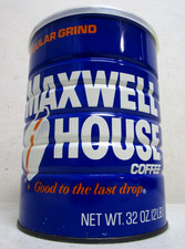 VINTAGE 1970's-80's NOS MAXWELL HOUSE COFFEE 2 LB CAN UNOPENED