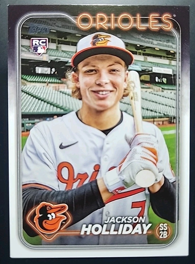 2024 Topps JACKSON HOLLIDAY WHITE BAT KNOB SP Fun Face ORIOLES #697