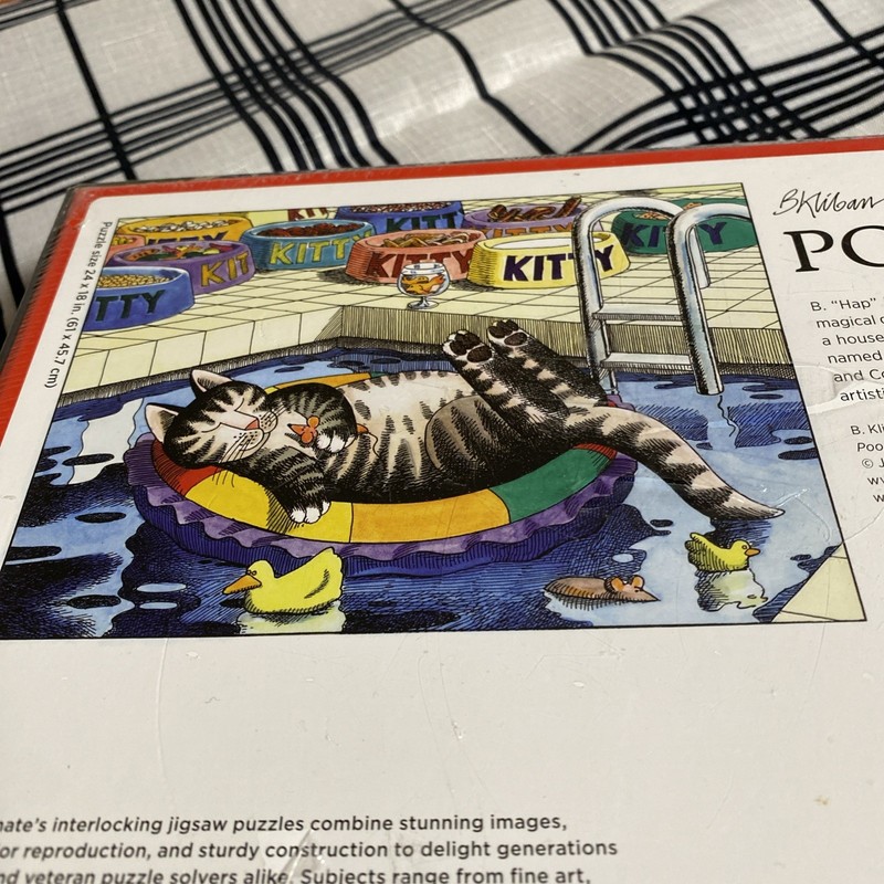 Pomegranate POOL CAT 300 pc. Artpiece Jigsaw Puzzle Complete  art by B. Kliban