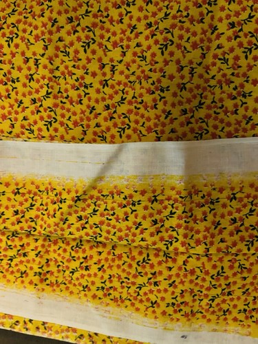 VTG Tiny Ditzy CALICO YELLOW w/ Red and Black Florals Cottagecore BTFQ #2 - Picture 6 of 6