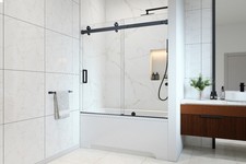 EUROTECH VITRA-100 Frameless Bathtub Shower Door 56-59.25" W x 66" H PICKUP ONLY
