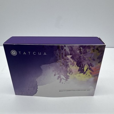 New 4-Piece Tatcha Beauty Essentials Discovery Set - Oil, Powder, Serum, & Cream