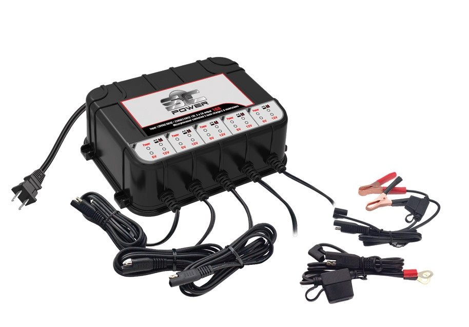 Chargeur multiple de batterie SCW10 noir pour 4 accus simultanés