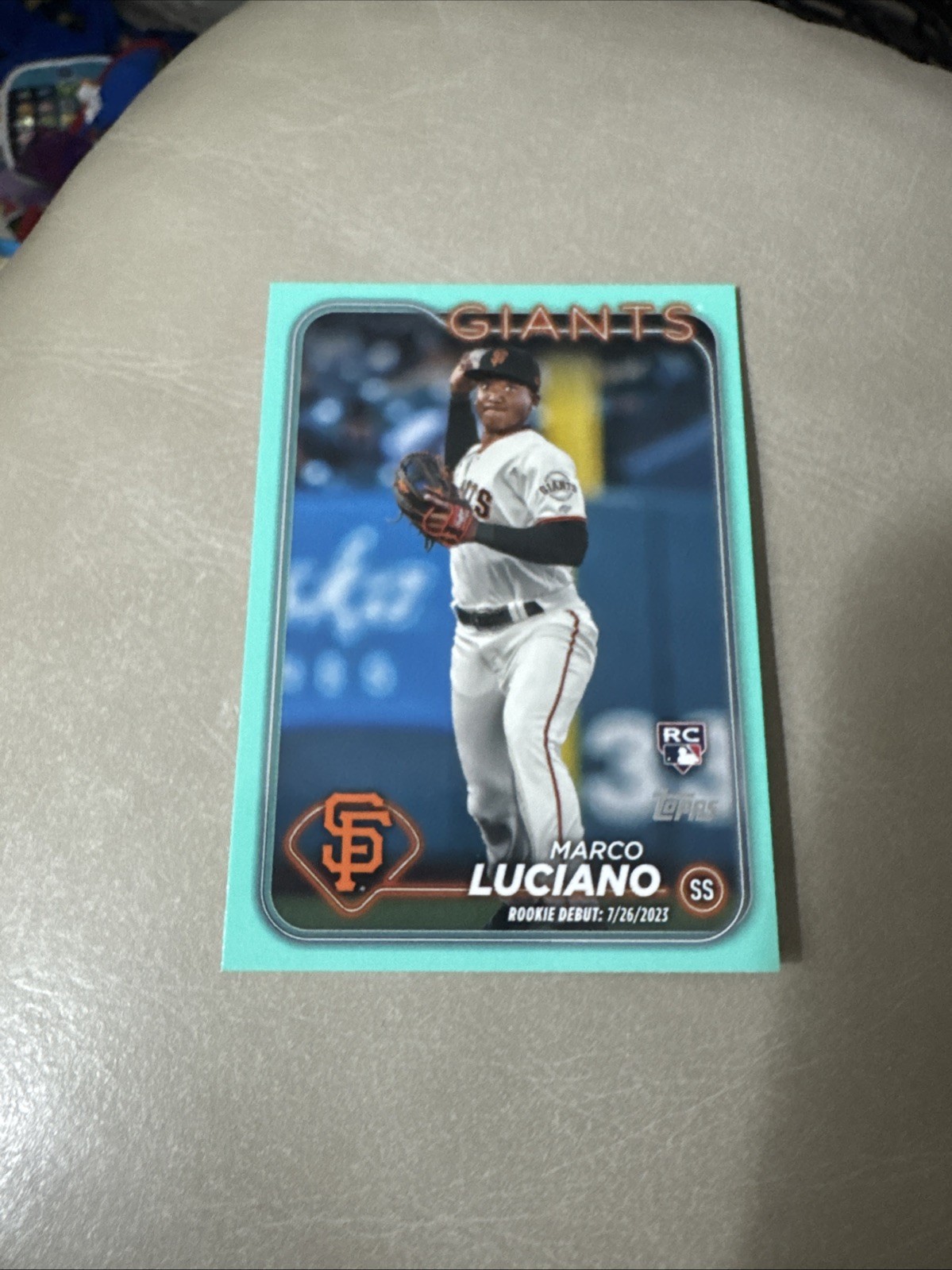 Marco Luciano Aqua Rookie RC 2024 Topps Update Card #US217 San Francisco Giants