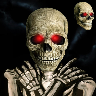 Halloween Full Head Skull Mask Leuchtende Schädel Maske 3D Skelett