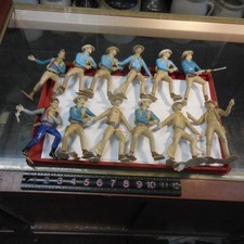 Twelve Vintage 1964 Louis Marx 6" Cowboys--all have minor damage