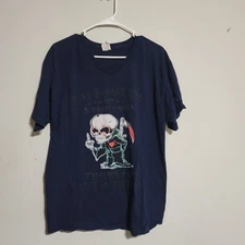 Womens Skeleton Tee Top Halloween Flipping Off Hoogled My Symtoms V Neck