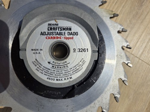 Vintage Craftsman Table Saw Lot - 9-3261 Carbide Dado & 9-3214 Molding Head USA
