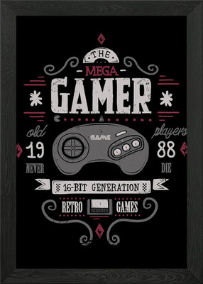 Retro Gaming Genesis Gerahmtes Wandbild Poster Leinwanddruck Bild