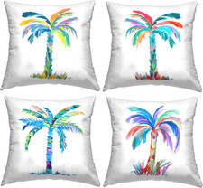 Vivid Palm Tree Branches Indoor Throw Pillow - 18x18, Multi-Color Design