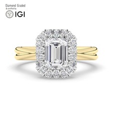 Emerald Diamond Engagement Ring 18k Yellow Gold Labgrown 2.45 Ct Solitaire