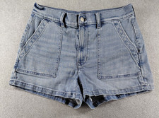 J Crew Women's Jean Shorts Size 28 Blue Utility Stretch High Rise 31x3.5 Denim