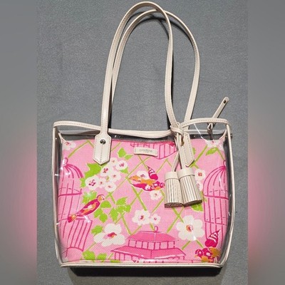 Spartina 449 Pink Floral Birdcage Mini Backpack Tennis Backpack Palm Paradise - $130.00 main image 4