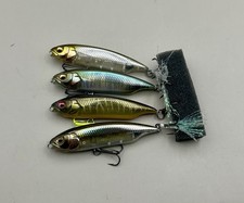 Megabass Karashi Lot of 4 Slim Minnow Jerkbait JDM Bass Fishing Lures Used GREAT