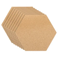 8x7" 1/4" Thick Cork Board Tiles, 8 Pcs Hexagon Bulletin Board